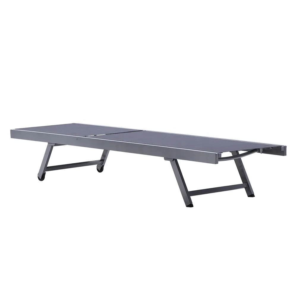 Swimming Pool Furniture Mesh Fabric Lounger Aluminum Adjustable Reclining Chaise Longue for the Pool