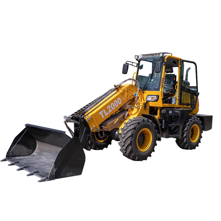 Hydraulic system high quality telescopic boom loader 2ton max lifting height 5m TL2000   wheel loader quick change device
