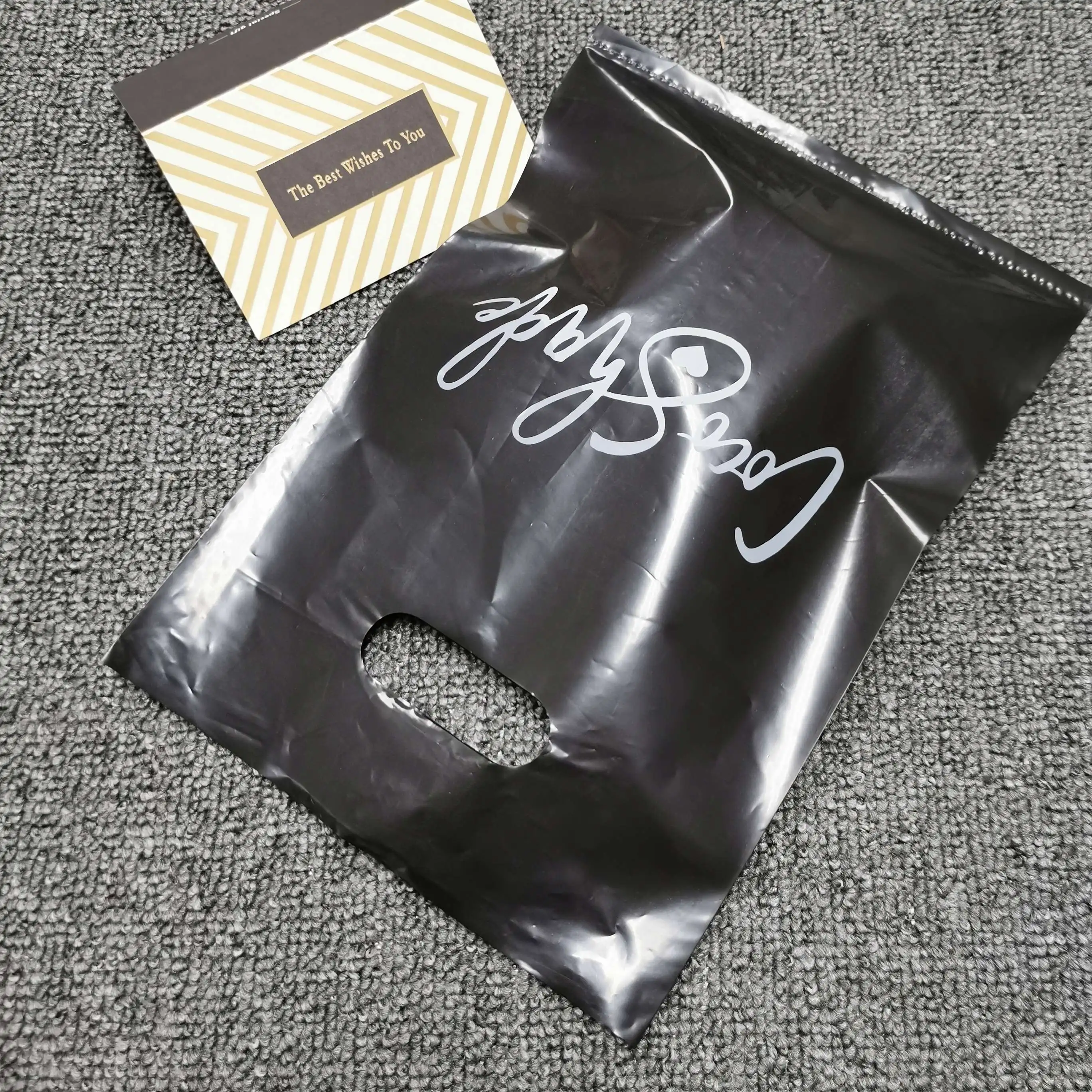 OEM Заводская индивидуальная печать высечка ручной мешок толстый экологически чистый биоразлагаемый Разлагаемый пластиковый пакет для покупок