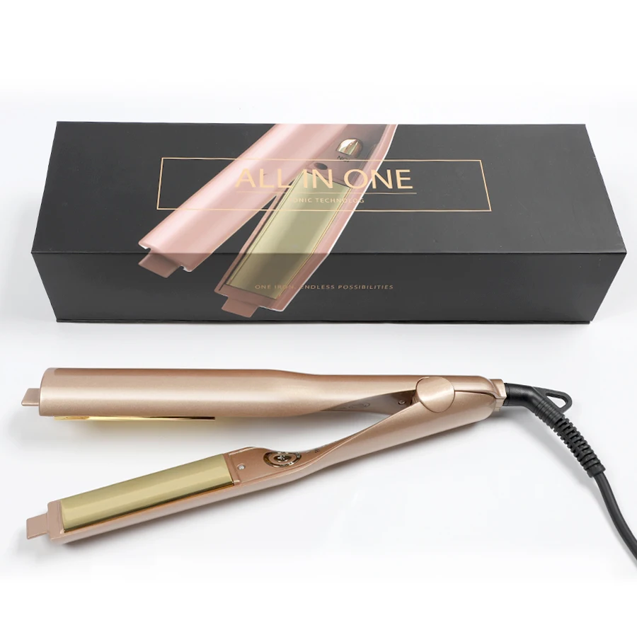 high quality flat irons wholesale portable Styling Tool 2 in 1 Titanium Anion Hair Straightener curling wand Iron travel machine