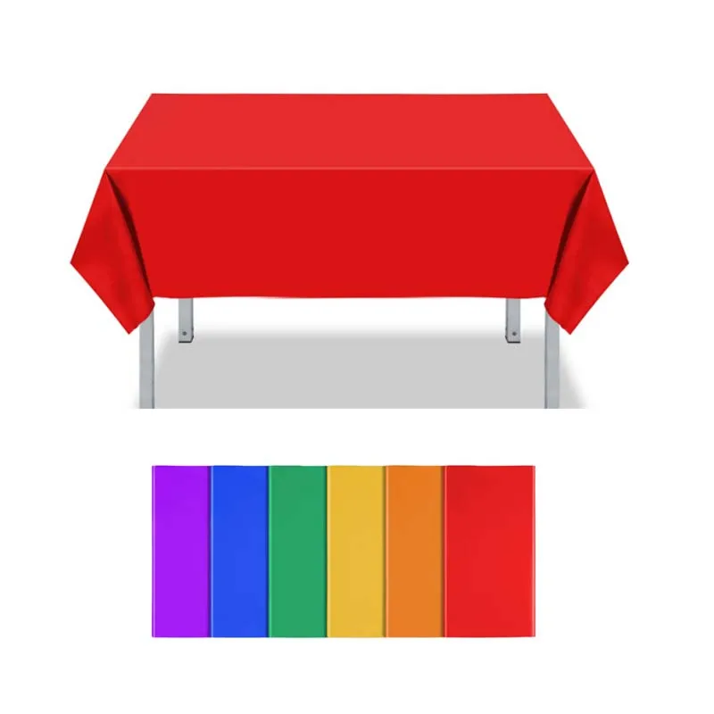 X 108 Decorative Rectangle Table Cover Table Cloth Round Plastic Factory Price 54 Modern Disposable for Parties Weddings Banquet