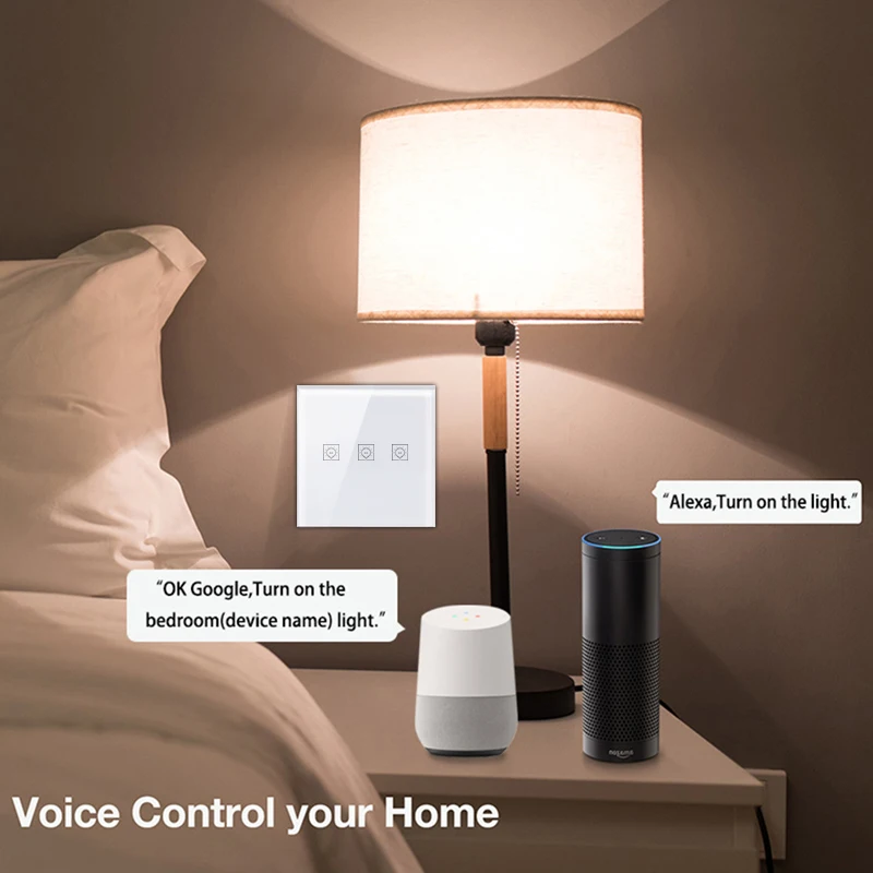 Европейский Великобритании интеллектуальное управление освещением водонепроницаемый переключатель приложение и Alexa Google интеллектуальных домашних Wi-Fi сенсорный вкл/выкл переключатель Tuya