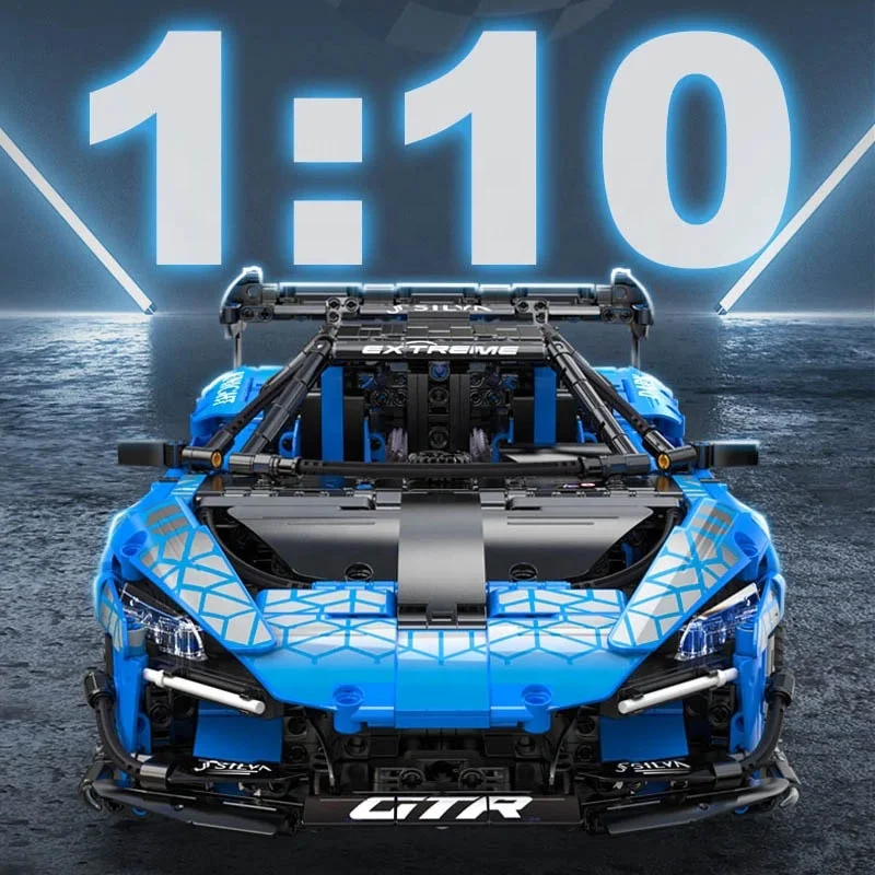 1:10 Масштаб Темный рыцарь GTR Спорт гоночный автомобиль строительные блоки C63003W 2088 шт. супер