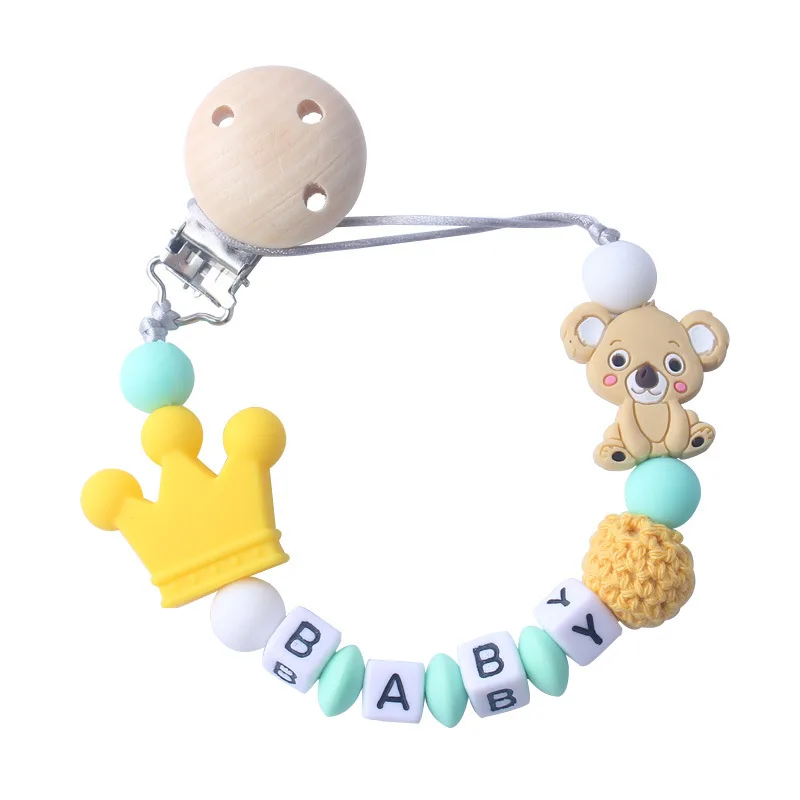 Wholesale Custom Personalized Eco-Friendly Teething Nipple Holder chain anti drop chain Baby Pacifier Clips
