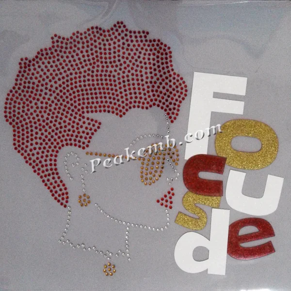 Shining Hotfix Rhinestone Motif Birthday Queen High Heel Rhinestone Transfer For Cloth