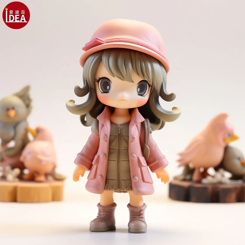 Resin Anime Figure PVC Cute Girl Desktop Collection  Cartoon Pendant Blind Box Vinyl Lovely AI Girl