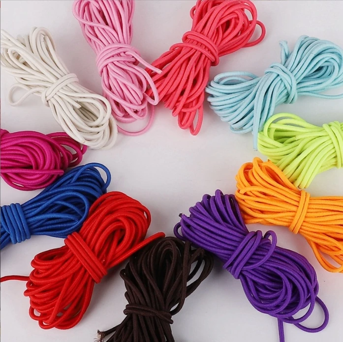 Factory Wholesale Strong Stretch Elastic Bungee Cord Braided Round Rubber Elastic Rope Cords For Packaging