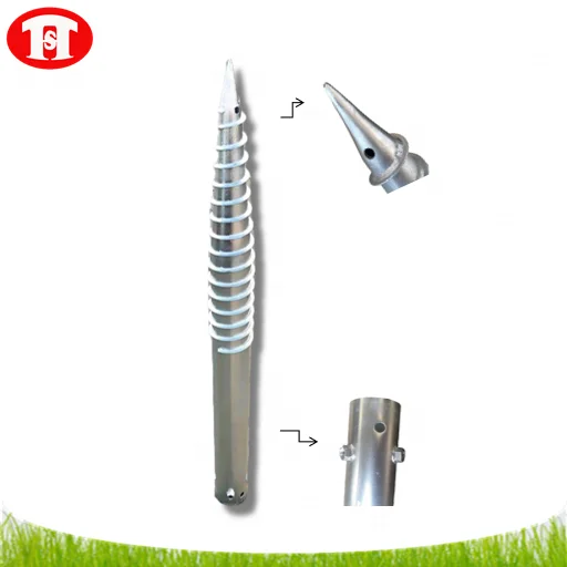hot dip galvanized ground adjustable screw piles foundation for ground system