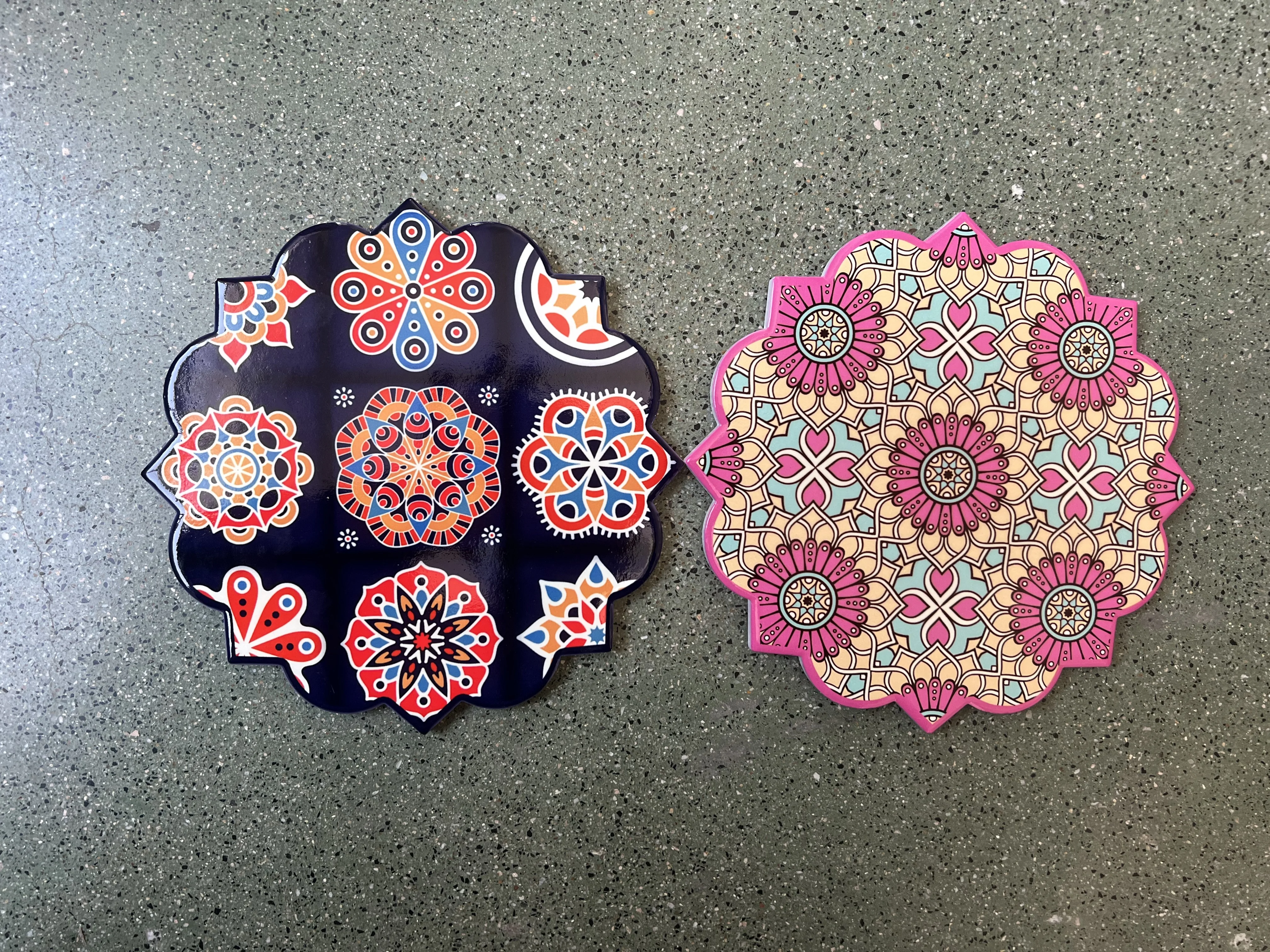 OEM dining table cheese ceramic trivet hot pot plate mats & pads kitchen placemats and Custom Fridge magnets