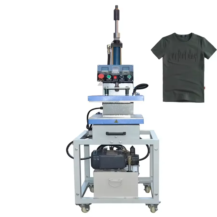 Silicone Embossing  Machine  For t shirt Chinese Factory Wholesales Cheapest Single Station 3D Embossing Machine For Fabric
