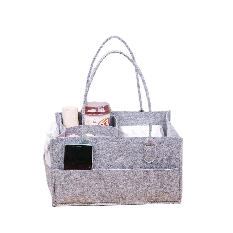 Wholesale customized logo eco portable mommy organizer nursery storage bin baby diaper caddy nappy diaper bag