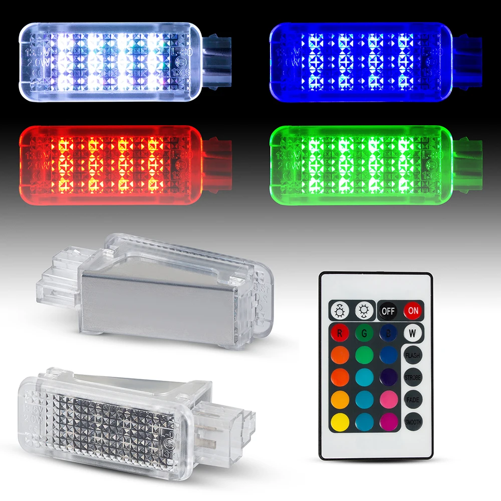 High Quality RGB Color LED Door Courtesy Logo Light For Audi A2/A3/A4/VW Canbus Design Error free
