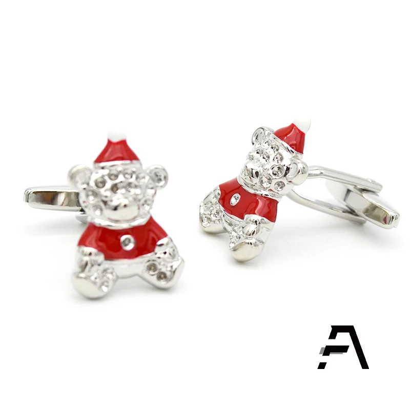 Christmas bear gift cufflinks for men