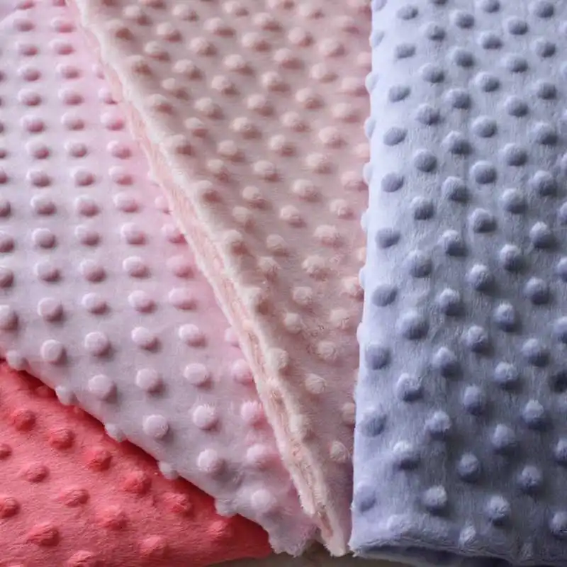 Baby Blanket Fabric Minky Dot Pul Fabric For Baby Eco-Friendly Minky Fabric