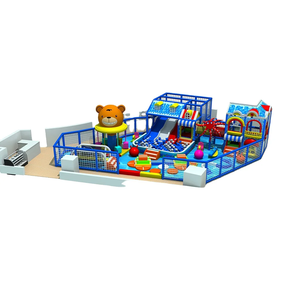 2022 New design amusement park kids soft play equipment indoor playground with Rope Course