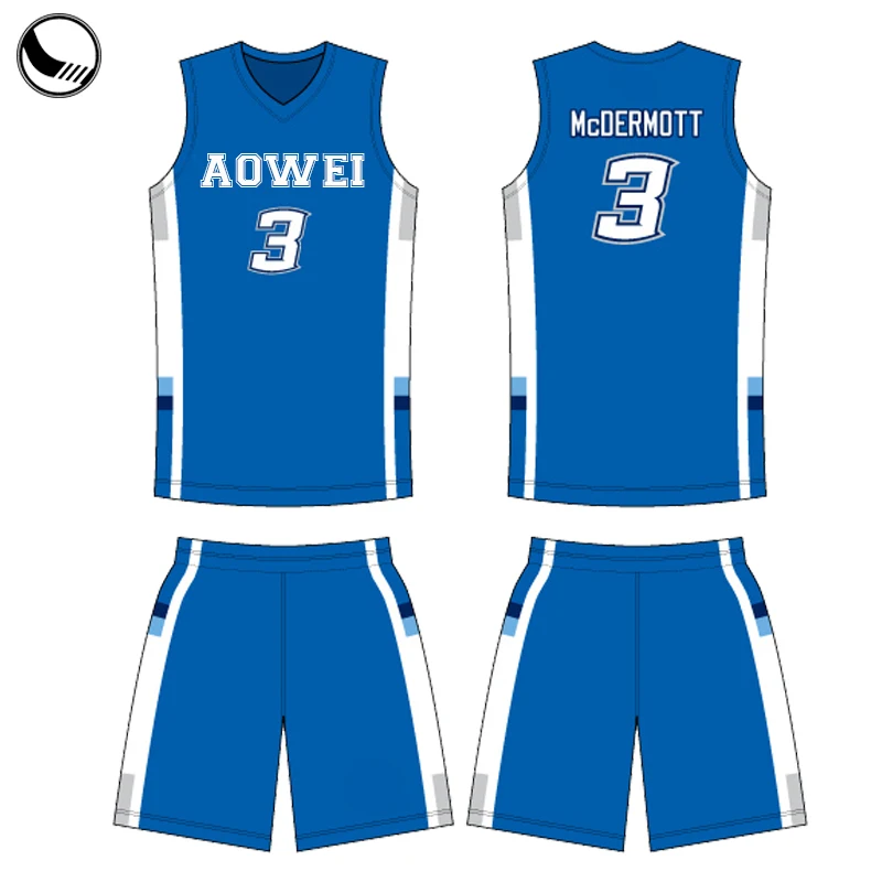 
sublimated basketball jersey uniform design color blue 