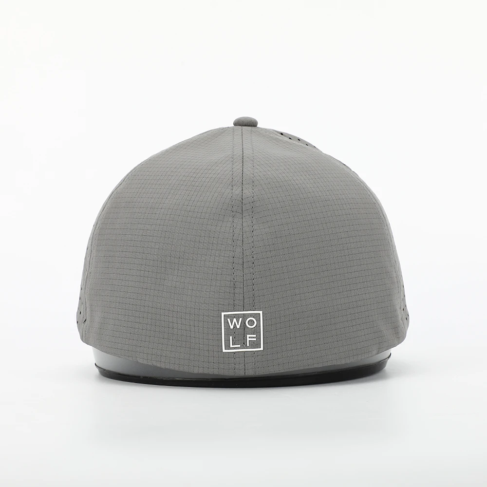 BSCI Oem Custom Logo Adults 6 Panel Flex Fitted Baseball Cap,Laser Cut Hole Gorras,Plain Sport Quick Dry Fit Waterproof Hat