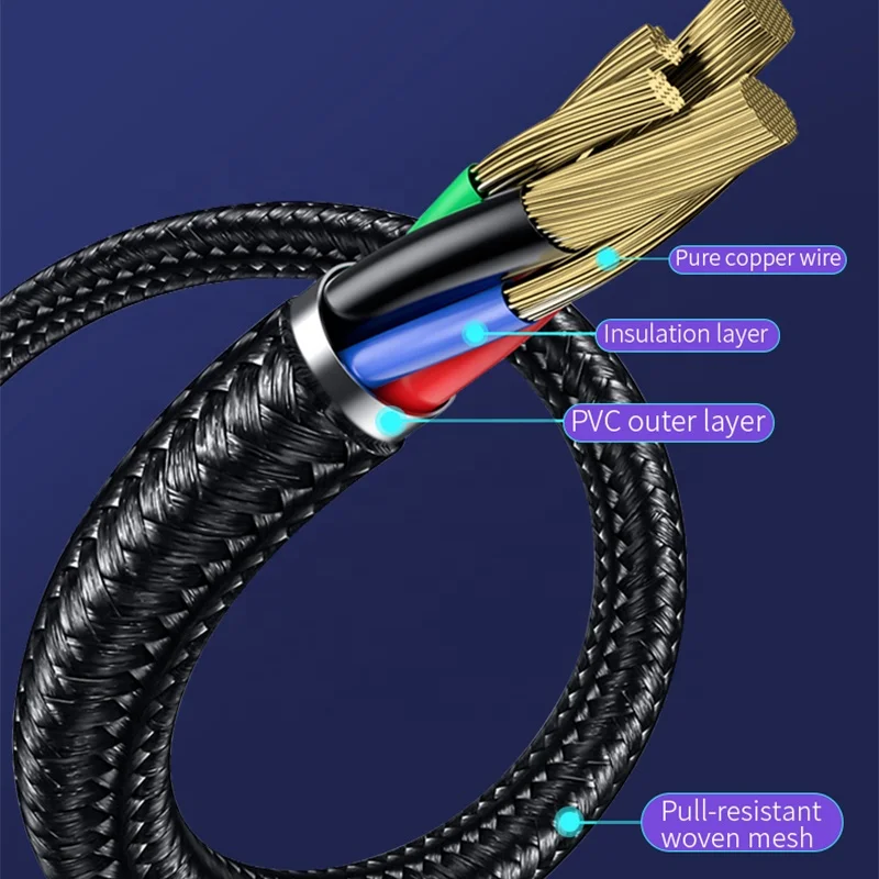 Type C Cable For Huawei P30 Pro Fast Charge Phone Charging Wire USB C Cable For Samsung S9 S8 S10 Type C 3A Charger