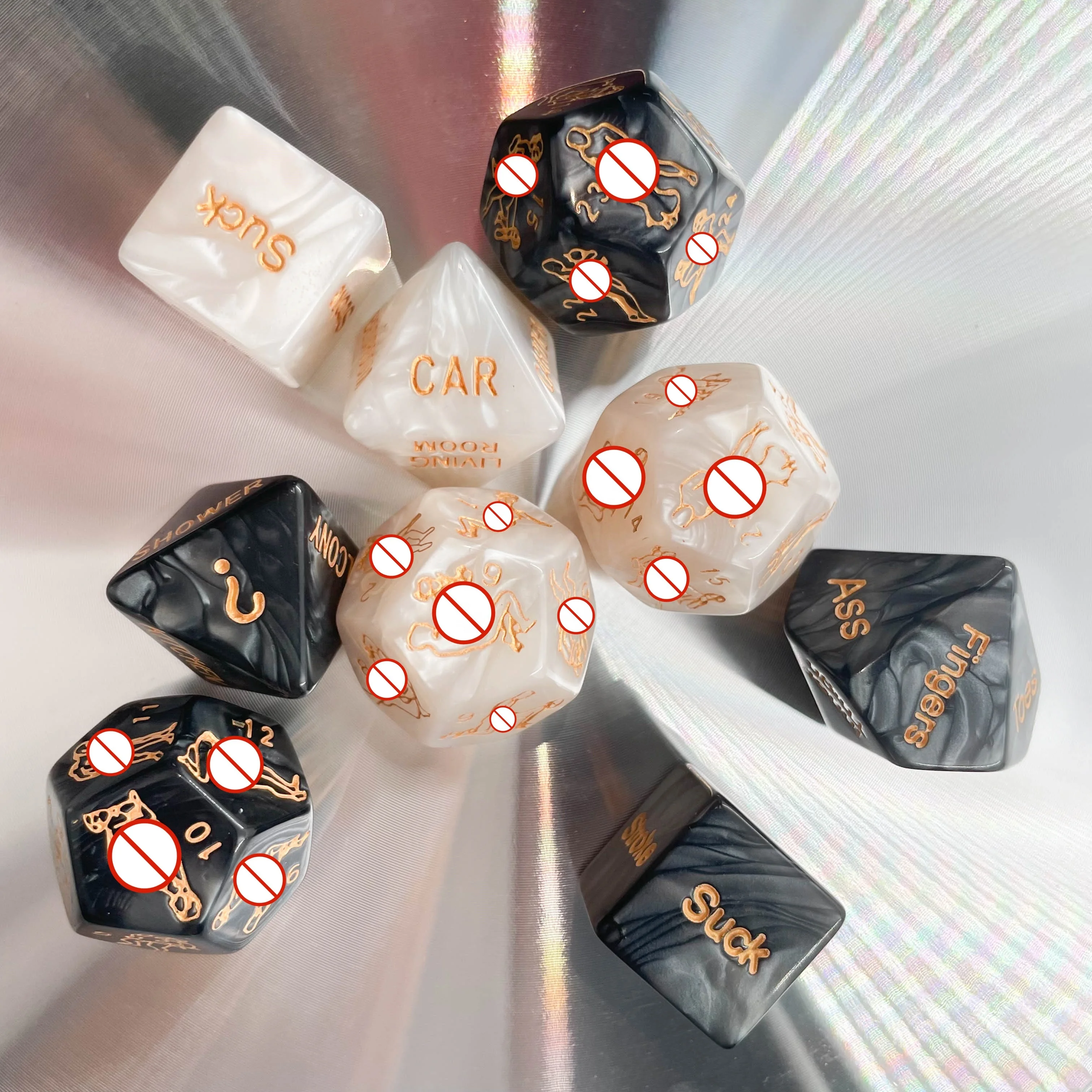 5 pcs 6 Sides Cube Romantic Erotic Couples White Dices Role Playing Dice Funny Sex Dice Position for Couple