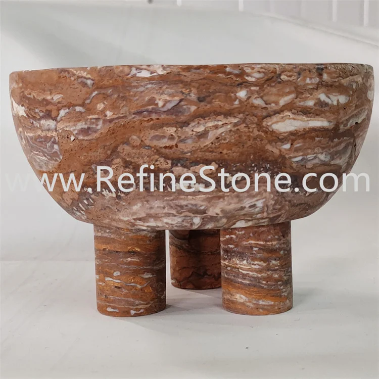Luxury Natural travertine and onyx mixed color marble ashtray