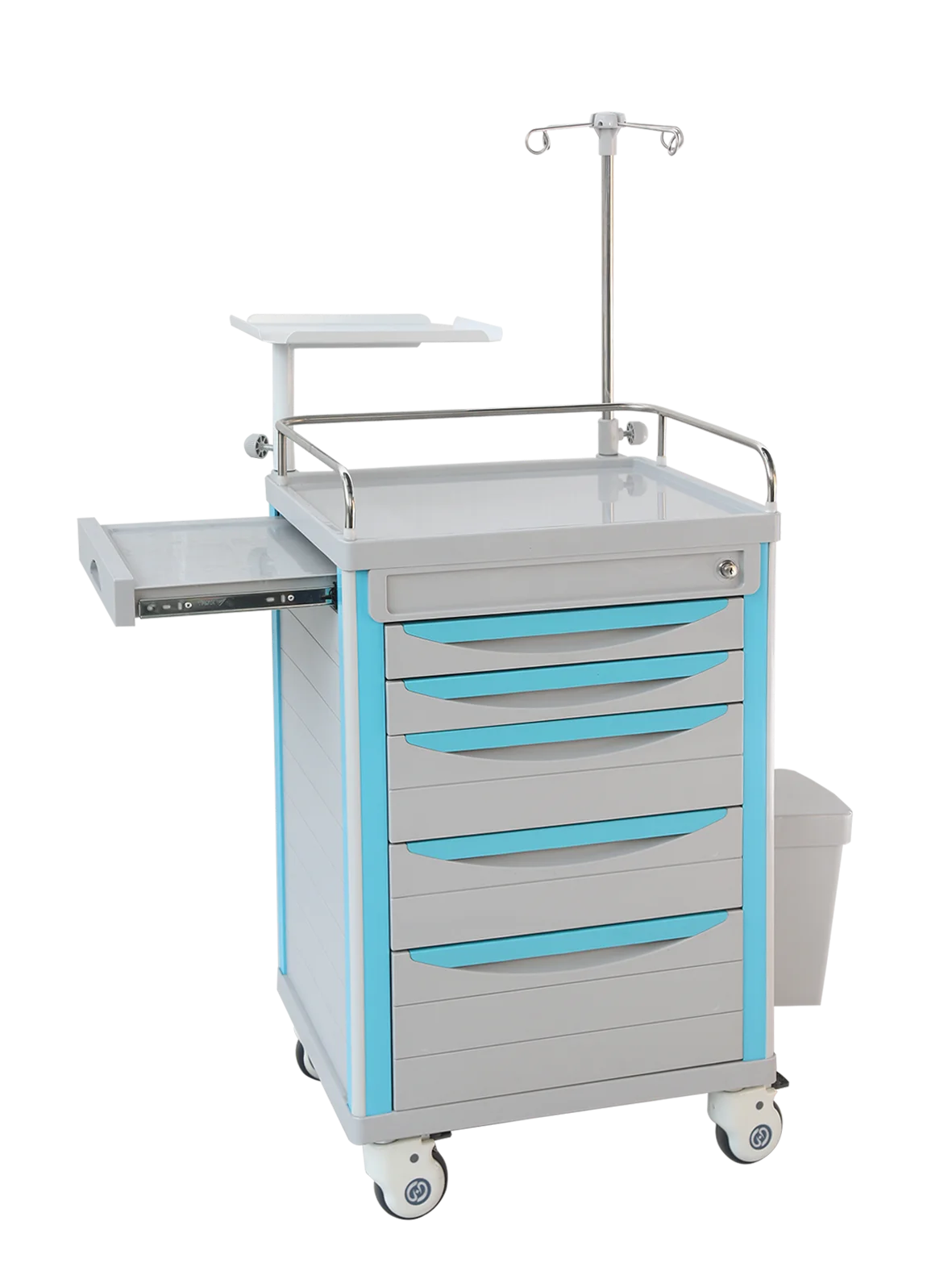 hospital mobile ABS treatment rescue trolley crash cart with drawers emergency trolley medical