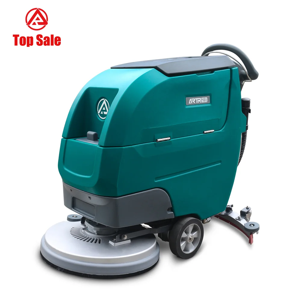 warehouse battery powered industrial walk behind floor scrubber multi-function concrete floor scrubber cleaning machine