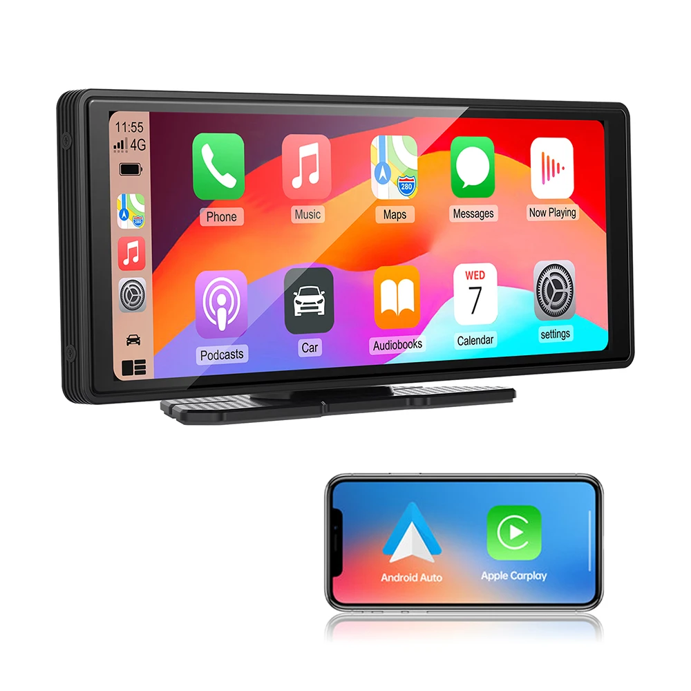 10.26inch IPS HD Portable Monitor Wireless Carplay Screen Wireless Android auto Car Display Universal Multimedia car Stereo