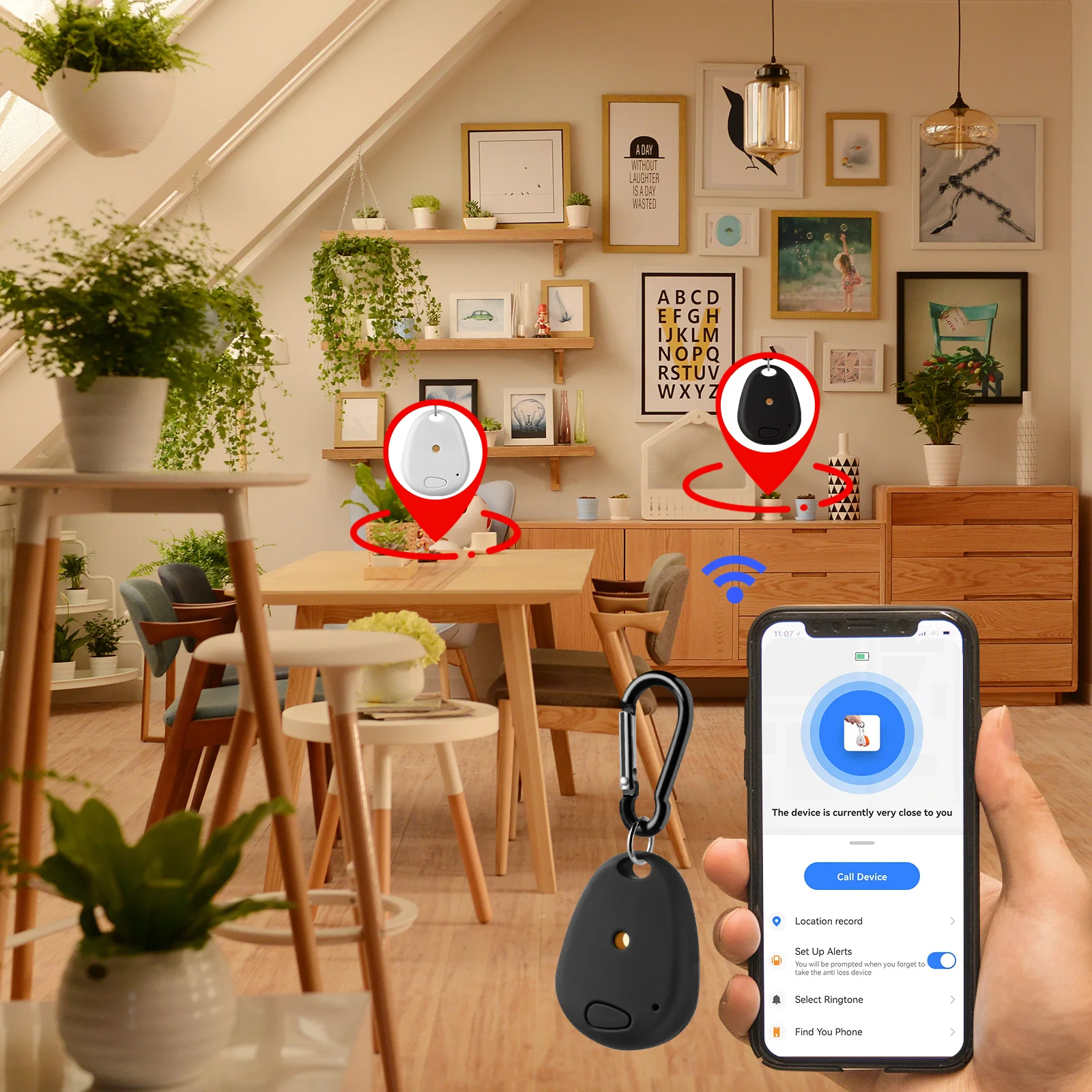 Key Finder BLE Tracker Smart Item Locator Tracking Luggage Tracker Anti Lost Wireless Phone Tracking Device