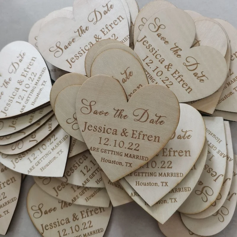 heart shape  save the date magnet custom fridge magnet invitation wedding card