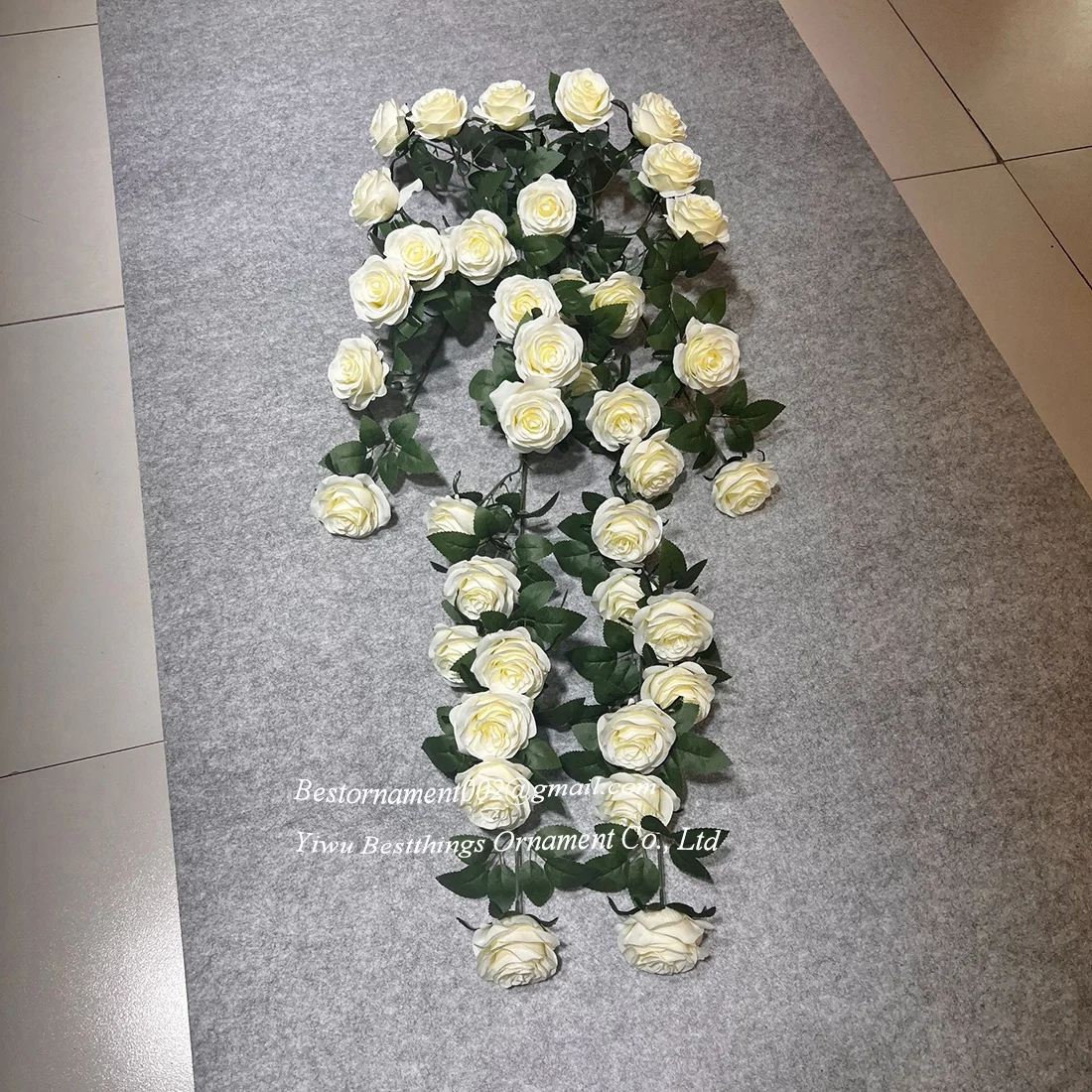 Home Artificial Flower Vine Decoration Rose Flowers Wall Hanging Artificial Flower Rose Plants For Wedding Backd