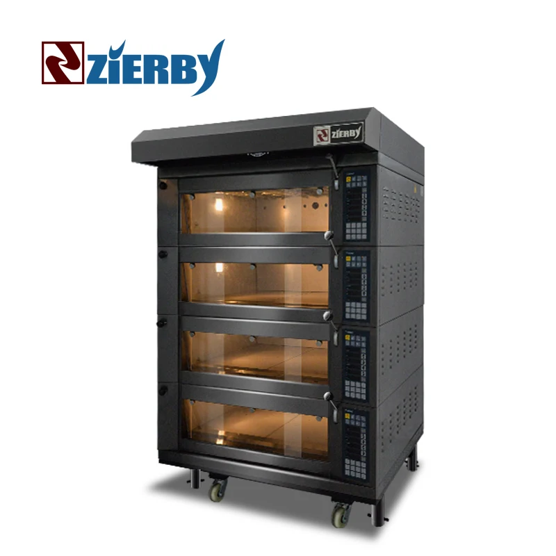 
luxury black titanium steel high end 4 deck 8 tray electric pizza dutch oven 