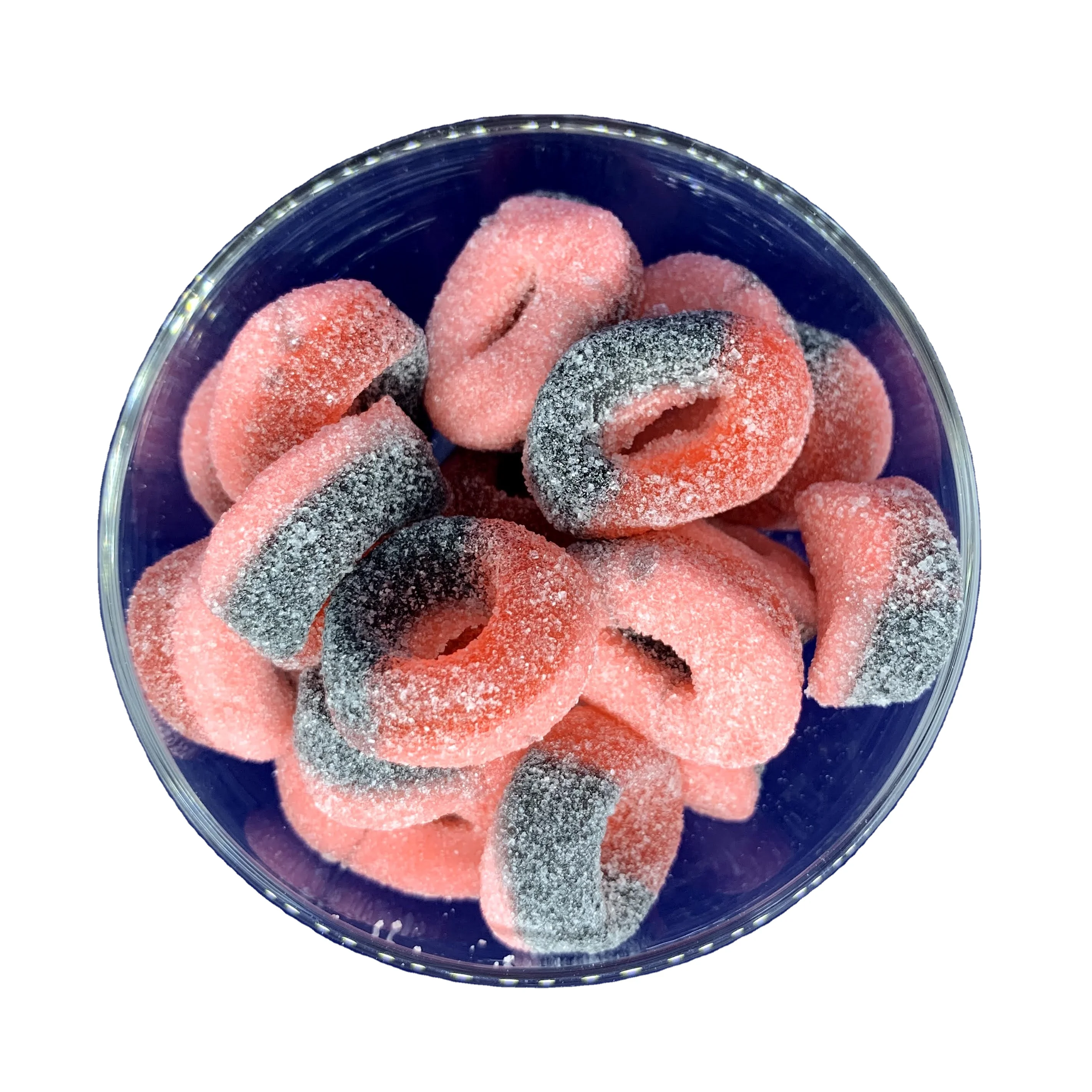 SOUR DOUBLE LAYER GUMMY SUPER SOUR BLACKCURRANT RINGS BULK GUMMY