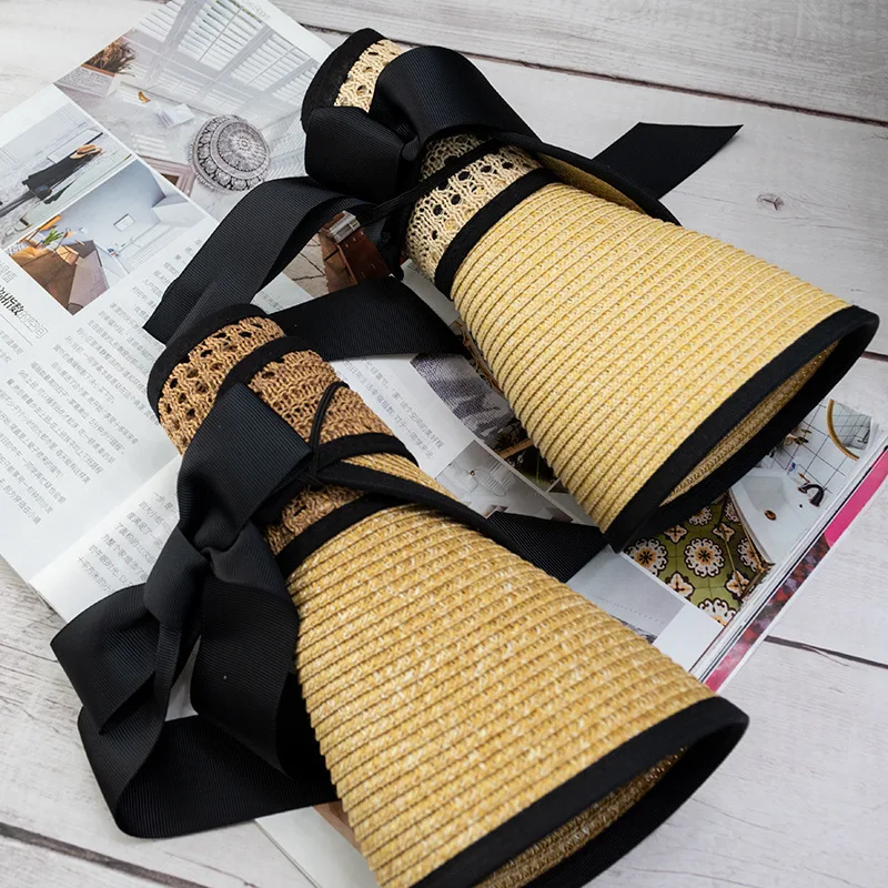 Понравлены женская шляпа с широкими полями Зонт защитой от солнечных лучей складная пляжная соломенная козырьком