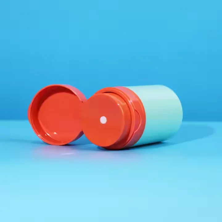 Square Round 30ml Plastic Airless Cream Jar With Flower Shape Cream For Makeup Skincare Support Customization