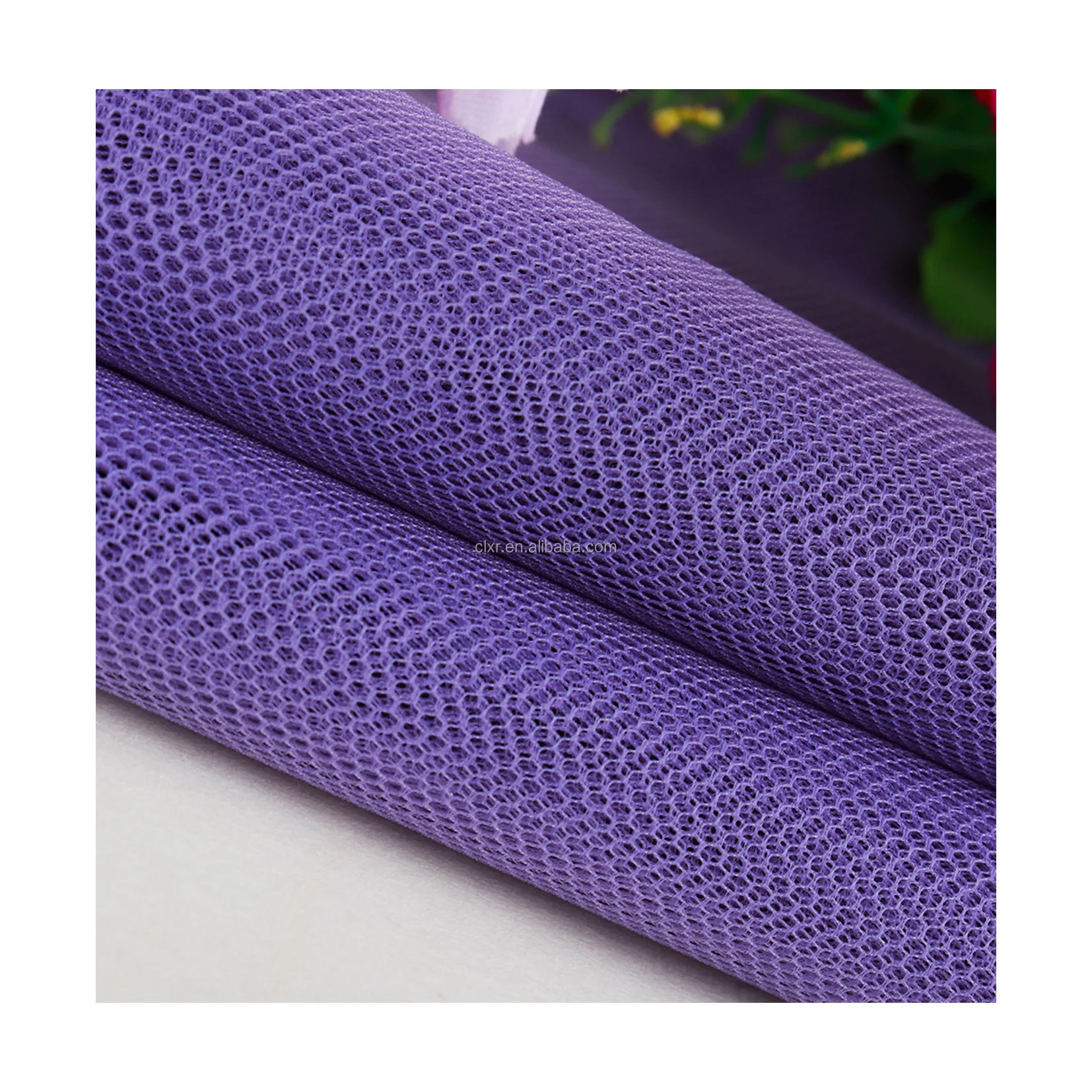 Eco-friendly Hexagonal Net Knitted Multi Color Tulle Fabric Tutu Skirt Gauze Tulle Fabric Factories