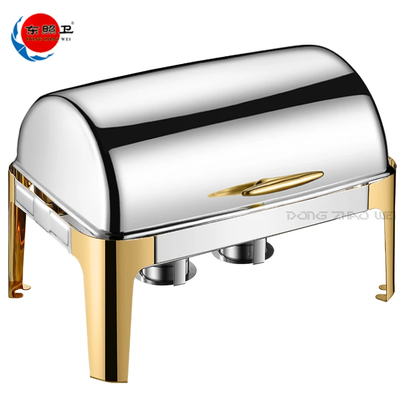 9L Chaffing Dishes Buffet Catering Stainless Steel Luxury Food Warmer Gold Hydraulic Cheffing Chafing Dish Buffet For Catering