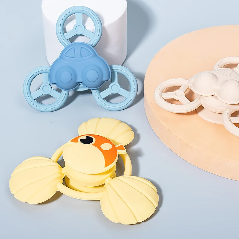 Wholesale Custom silicone revolving teething Toys Eco Friendly Baby Teether Bpa Free  food grade Silicone Baby Teething Toys