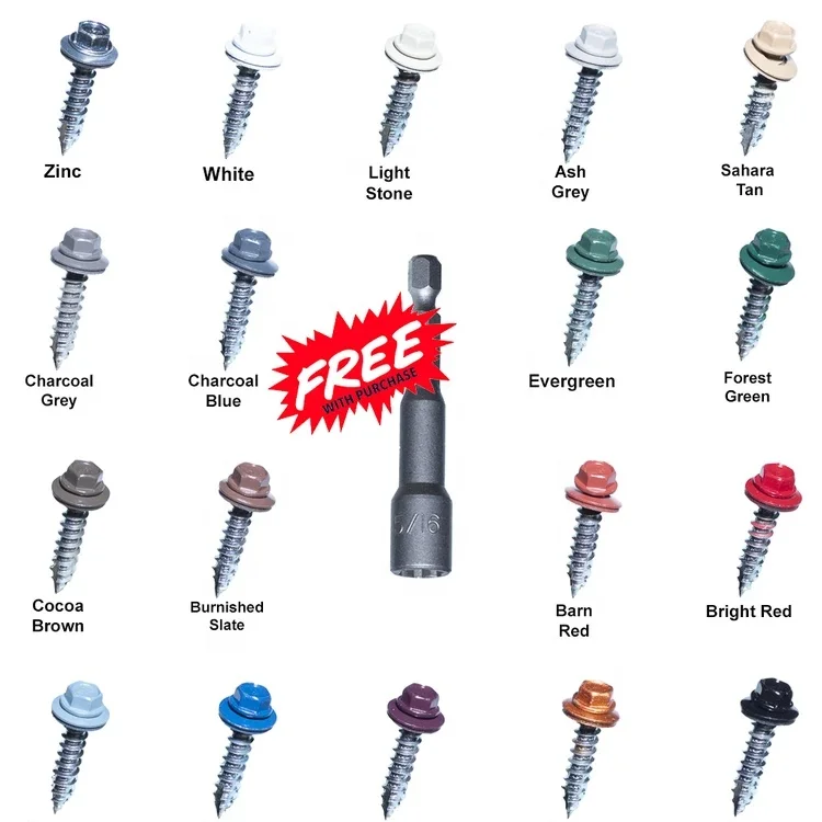 Металлические кровельные винты с окрашенной шестигранной головкой, листовой металл, кровельный винт