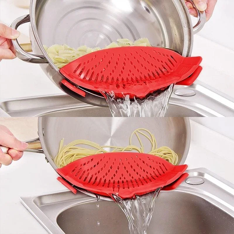 DROPSHIPPING EBAY SHOPIFY AMAZON WOO COMMERCE Pot Side Drainer Silicone Pasta Drain