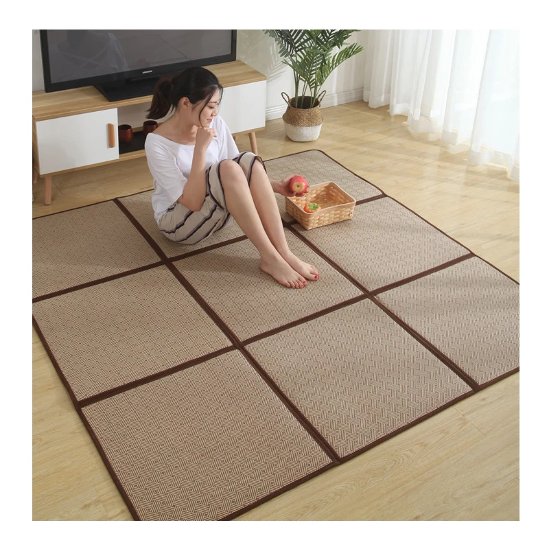 
Japanese Style Summer Carpet Rattan Stitching Mats Game Mat For Bay Window Tatami Living Room Bedroom Floor 