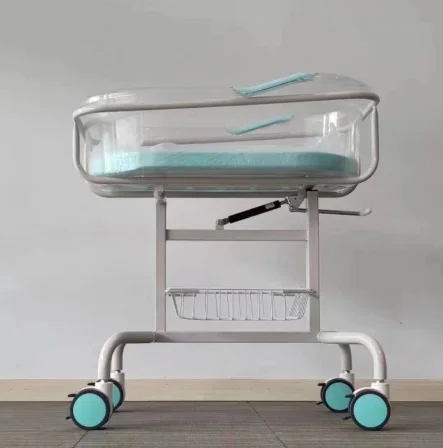 The new 2021 Baby Infant Cheap Metal Pediatric Newborn Neonatal Nursing Bed cart with wheels for Hospital With Different Colour