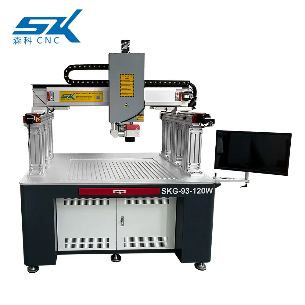 120W Mopa fiber laser  glass drilling machine for different shapes