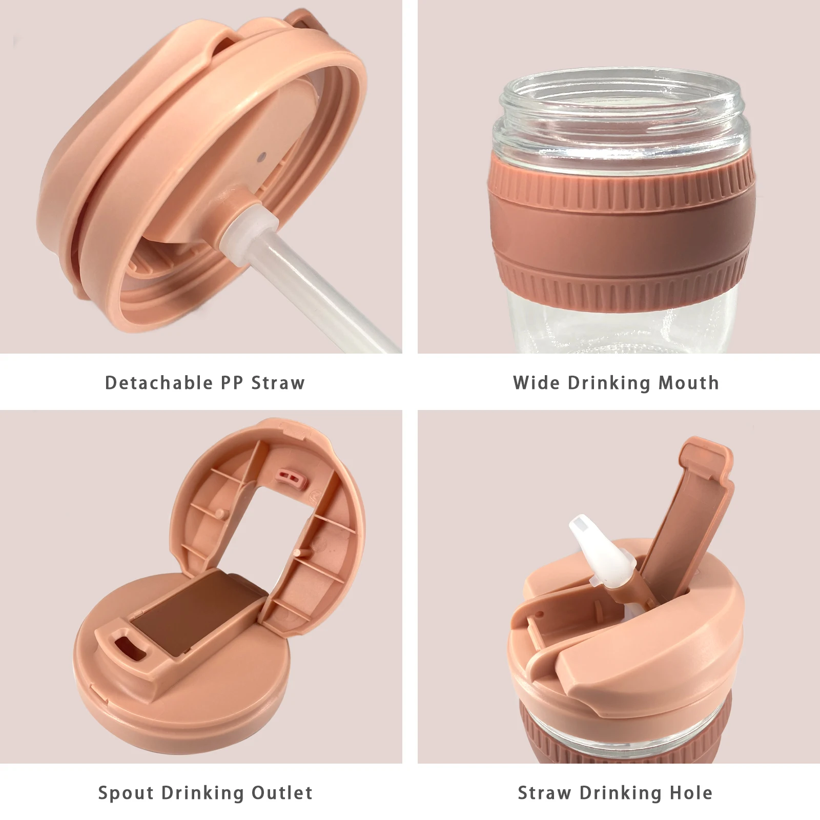 Wheat Straw Cup Coffee Mug with Lid Water Glasses Tumbler Reusable bottles  Camping Mugs Smoothie Cup Camping Drinking mugs