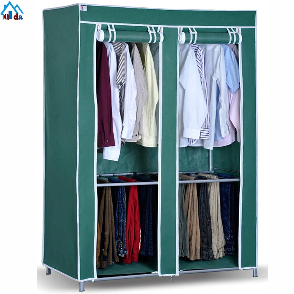hanging clothes Detachable iron cloth fabric non woven wardrobe design for bedroom