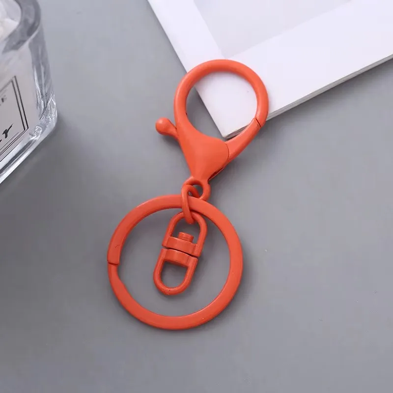 Wholesale Colorful Baking Paint Zinc Alloy Lobster Clasps 8-Character 3-Piece Set Key Chain For DIY Craft Jewelry Making