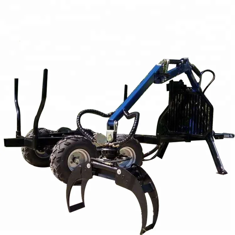 
Professional Hydraulic Energy ATV Timber log Trailer Dragon with log grapple price 