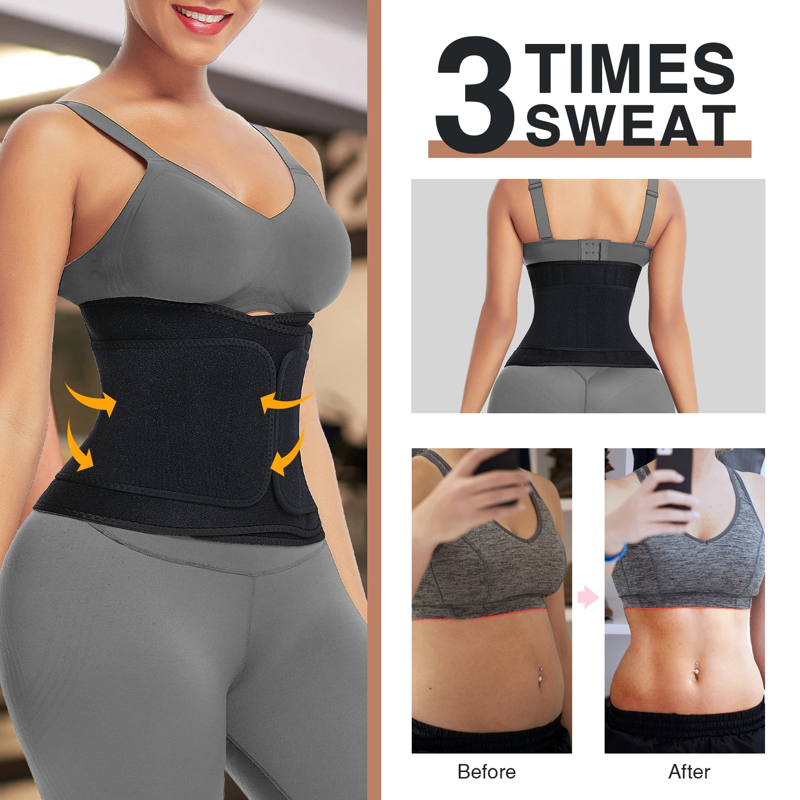 wholesale sliimming sauna fitness neoprene corset waist trainer slimming wrap