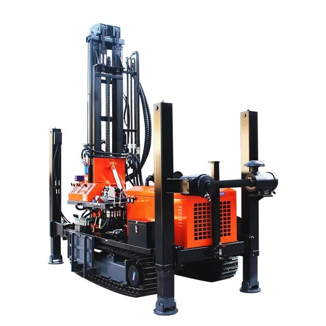 Promotion price portable 200 meters rubber crawler  diesel rig china water well drilling rigs