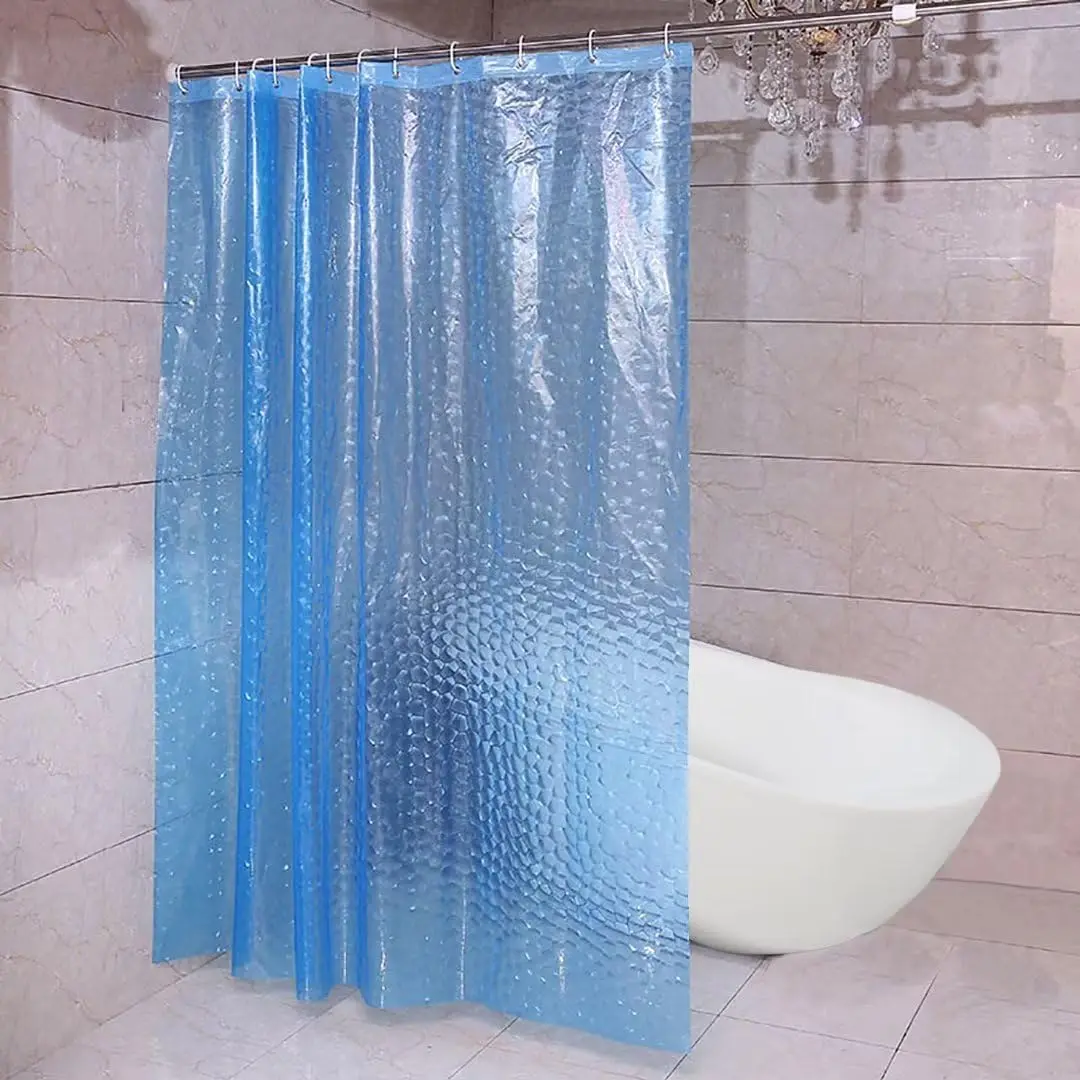 3D Water Cube Clear Bathroom Shower Curtains Shower Curtain Liner with Magnets Waterproof