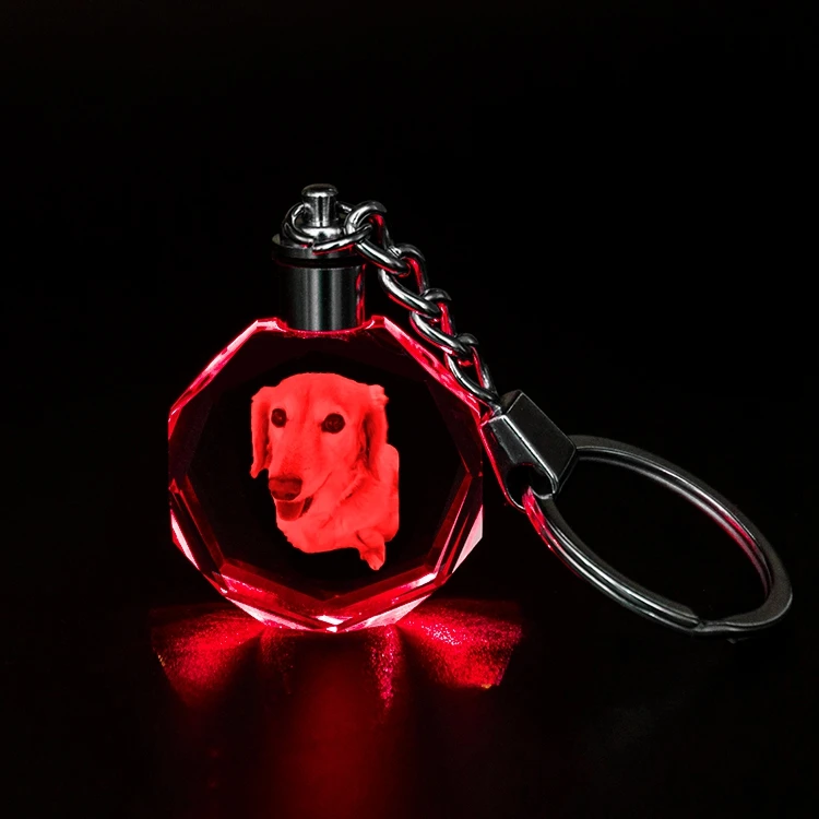 High Quality rabbit custom laser engraved crystal glass Keychain Color Printed Creative 12 chinese Zodiac Sign Key Chain for gif